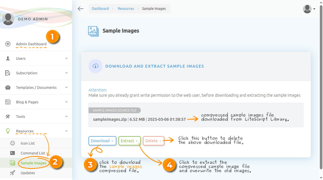 Sample Image Installation