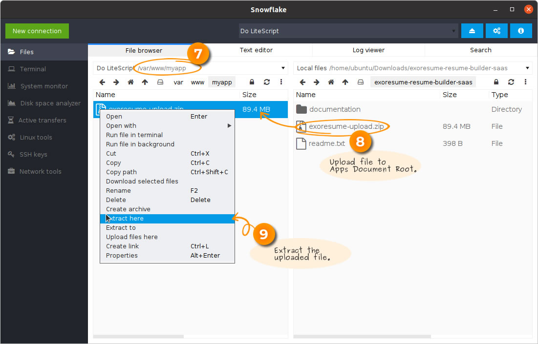 VPS Upload and Extract